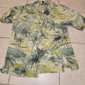 Tommy Bahama Green and Yellow Tropical Shirt